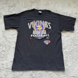VINTAGE MINNESOTA VIKINGS 1990 TRENCH ULTRA T-SHIRT BLACK XL